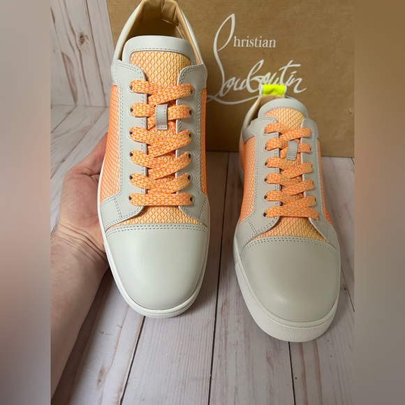 Christian Louboutin Fun Louis Junior White/Yellow Multi Sz 44 / 11 - Picture 5 of 15